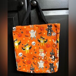 Halloween Cat and Ghost Tote Bag With Tassel NWT